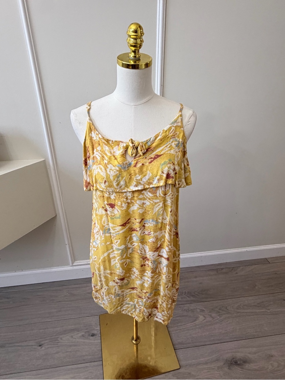 Roxy Yellow Floral Off-Shoulder Midi Dress - Picture 3 of 7